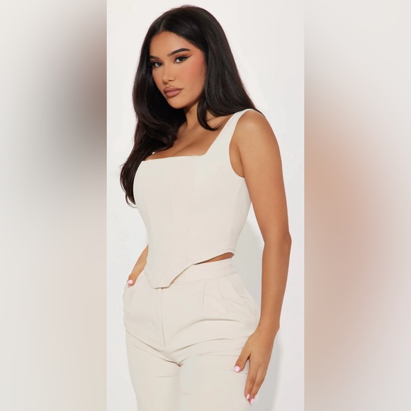 MOVING SALE!!$17!!Elegant Cream Pant Set - Picture 2 of 5